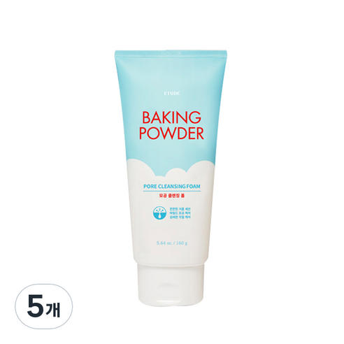 에뛰드 베이킹 파우더 모공 클렌징폼, 160ml, 5개