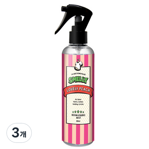 스멜리 룸앤패브릭 러블리피치 250ml, 3개, 과일/트로피칼향
