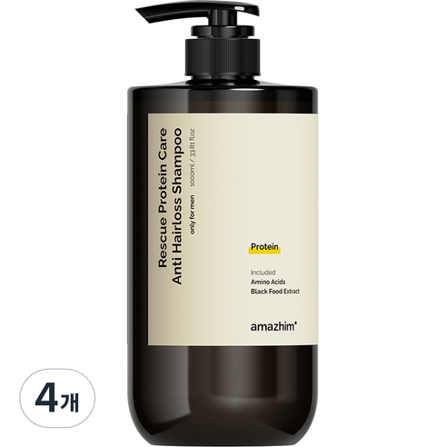 어메즈힘 레스큐 단백질 케어 탈모 대용량 샴푸, 4개, 1000ml