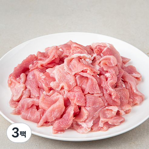 곰곰 한돈 무항생제 뒷다리살 불고기용 (냉장), 1kg, 3팩