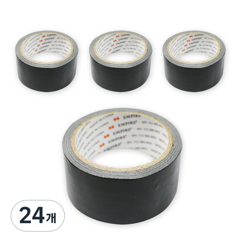 엠파이어 고급형 컬러 면테이프 48mm x 10m 검정, 24개