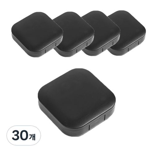 스퀘어 거울 렌즈케이스, 블랙, 30개