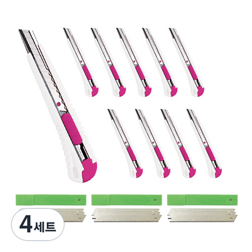 화신 203 커터칼 10p + 309 커터날 소 10p x 3개, 4세트, 랜덤발송(커터칼)