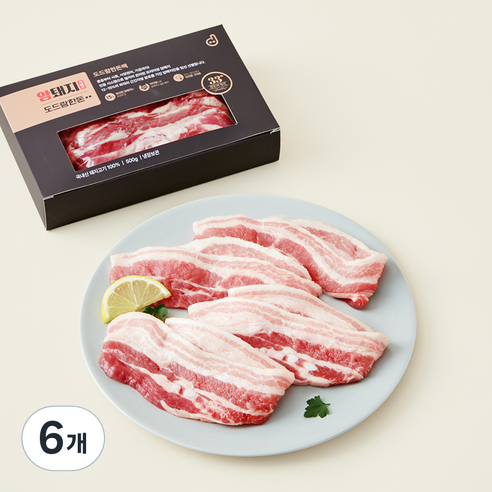 도드람한돈 암퇘지 삼겹살 구이용 (냉장), 500g, 6개