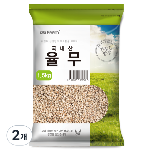 건강한밥상 국산 율무, 1.5kg, 2개