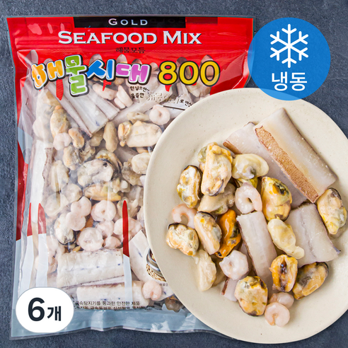 해물시대 800 해물 모듬 (냉동), 600g, 6개