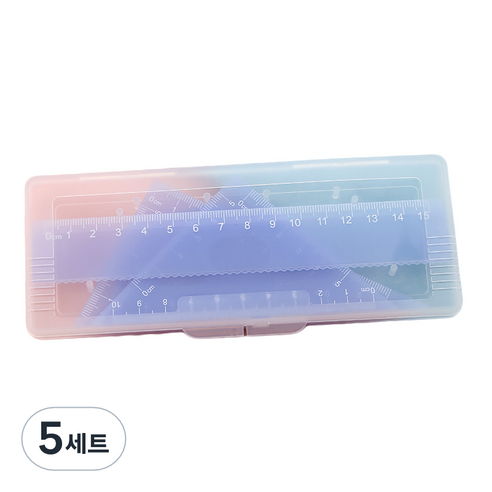 세븐집 파스텔 삼각자 각도기 4종 세트, 퍼플, 5세트