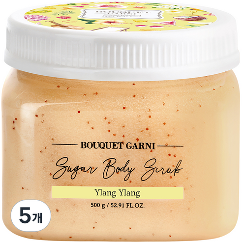 부케가르니 슈가 바디스크럽 일랑일랑, 500g, 5개
