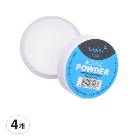 루핀 아크릴 네일 파우더 15g, 클리어, 4개