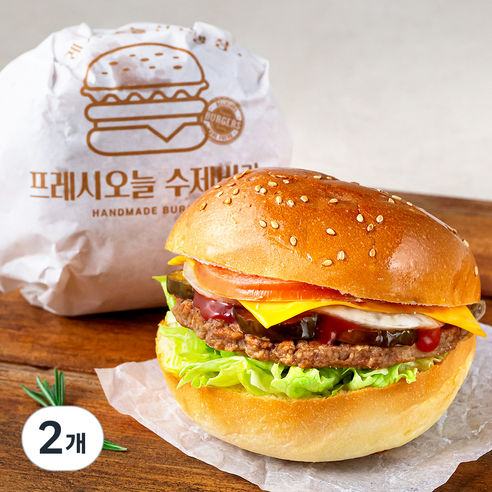 프레시오늘 신선냉장 든든간식 호주산 육우 불고기 수제버거, 2개, 220g