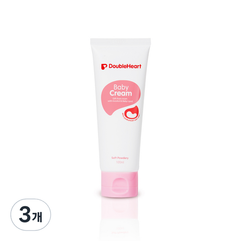 더블하트 베이비 크림 소프트 파우더리, 100ml, 3개