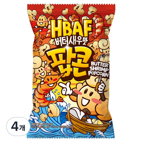 바프 버터새우맛 팝콘, 55g, 4개
