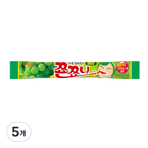 롯데제과 쬰쬬니 청포도, 29g, 5개