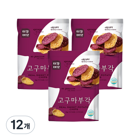 속초 티각태각 고구마부각 랜덤발송, 60g, 12개