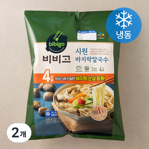 비비고 시원 바지락 칼국수 4인분 (냉동), 321g, 2개