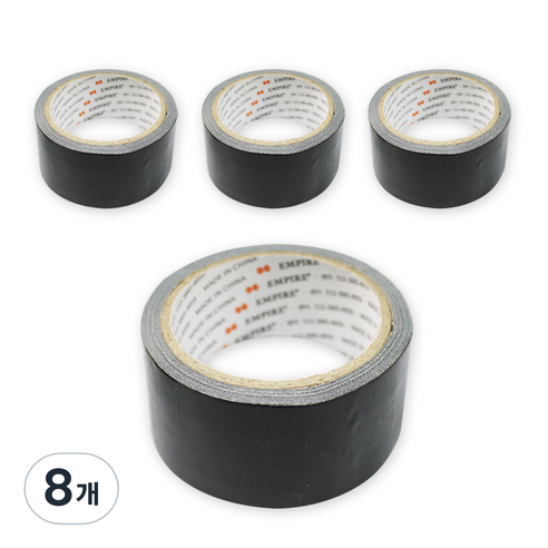 엠파이어 고급형 컬러 면테이프 48mm x 10m 검정, 8개