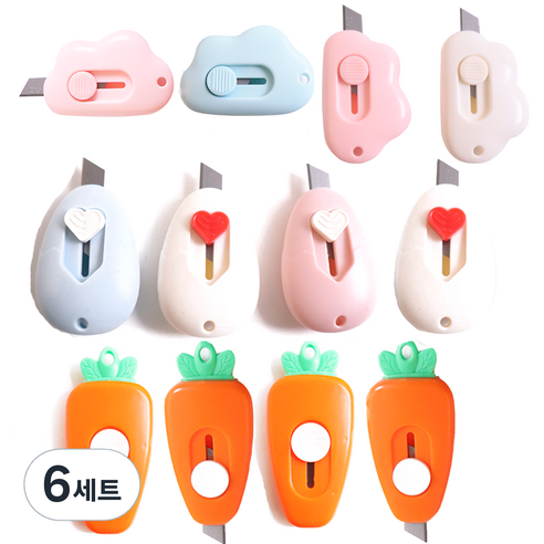 해피아이몰 택배칼 구름 2p + 당근 2p + 계란 2p, 랜덤발송, 6세트