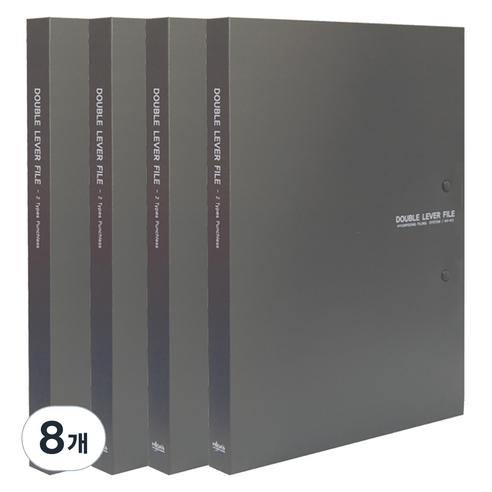 노블 합지 더블레버화일 A4, 회색, 8개