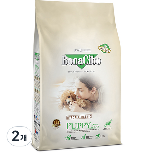 보나시보 퍼피 스몰바이트 애견 건식사료, 양, 1.2kg, 2개