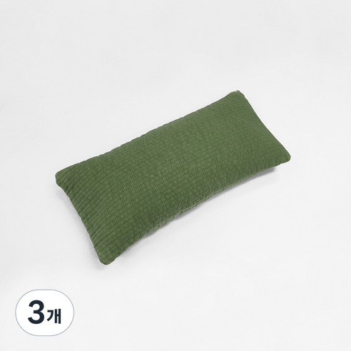 베고자니 순면 줄누빔 메밀 베개, 워시드 올리브, 3개