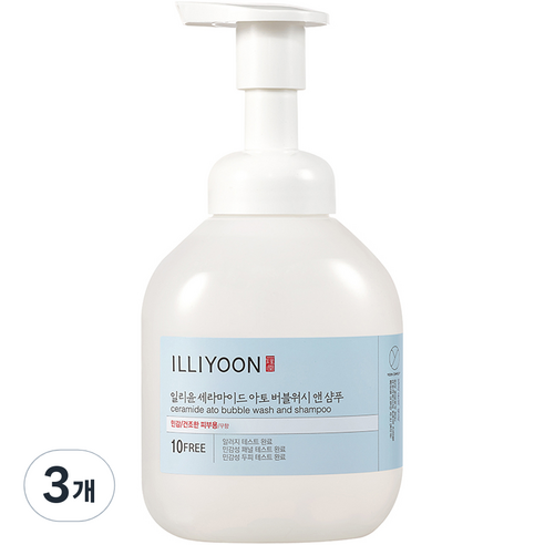 일리윤 세라마이드 아토 버블워시 앤 샴푸, 400ml, 3개