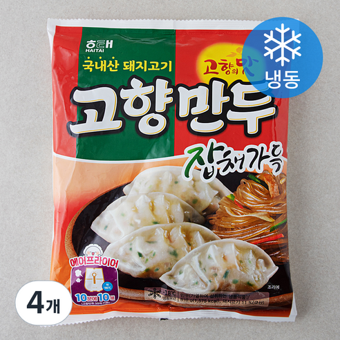 해태 고향만두 잡채가득 (냉동), 810g, 4개