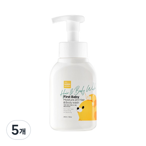 케이맘 베이비 처음 2 in 1 헤어 앤 바디워시, 290ml, 5개