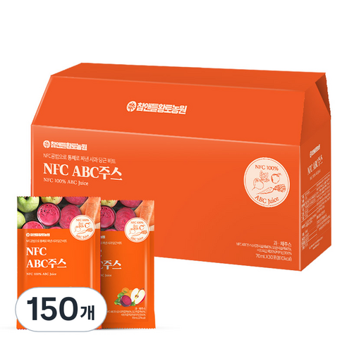 참앤들황토농원 NFC 착즙 ABC주스, 70ml, 150개