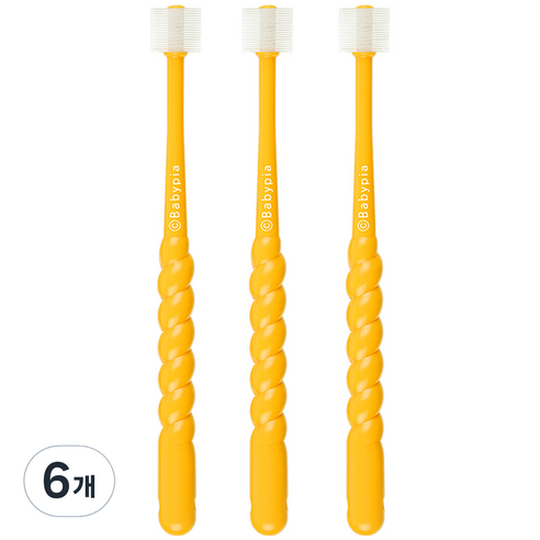 예꼬맘 360도 어린이용 칫솔 2단계, 오렌지, 1개, 6개