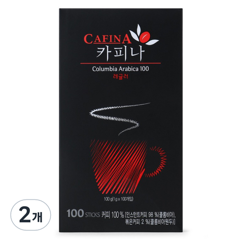 카피나 레귤러 아메리카노 커피믹스 100g, 1g, 100개입, 2개