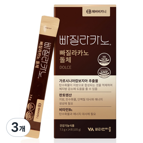 에버비키니 빠질라카노 돌체 라떼맛 가르시니아 다이어트 커피 14p, 3개, 105g