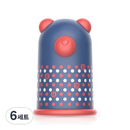 미빌 유아용 재밌는 캐릭터 손톱깍이 세트, 블루 베어, 6세트