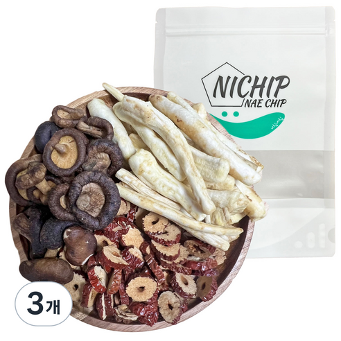 대추 표고버섯 도라지 3종 믹스 야채칩, 150g, 3개