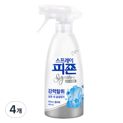피죤 리치퍼퓸 스프레이 섬유탈취제 섬유 탈취제 본품, 490ml, 4개