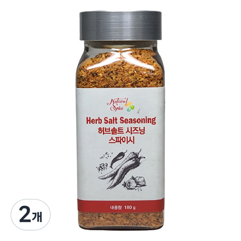 내츄럴스파이스 허브솔트시즈닝 스파이시, 180g, 2개