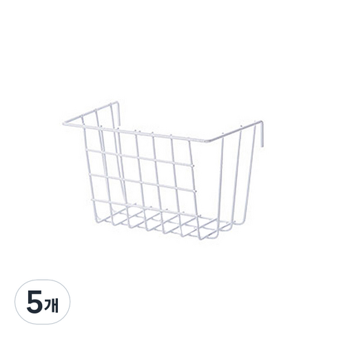 인테리어 벽걸이 메쉬수납함 대, 화이트, 5개