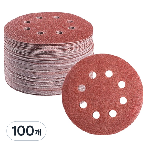 OON 8홀 밸크로 그라인더 원형사포 400방 125mm, 100개
