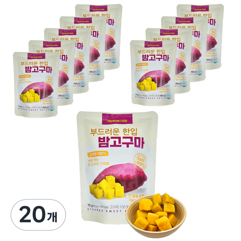 해맑음 부드러운 한입 밤고구마, 20개, 70g