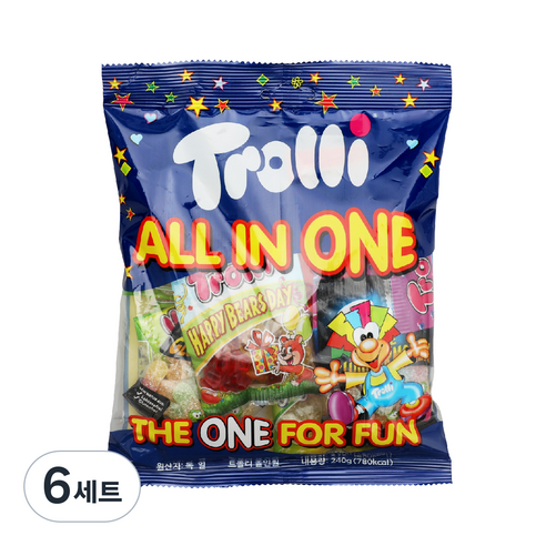 트롤리 올인원 젤리 랜덤발송 12p, 240g, 6세트