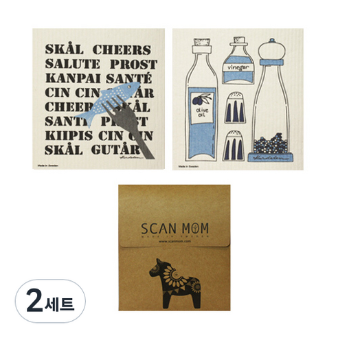 스칸맘 스웨덴 행주 3종세트 카델렌, 2세트