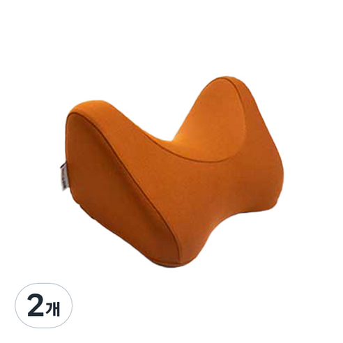 나만의차 U타입 메모리폼 차량용 목쿠션, 오렌지, 2개