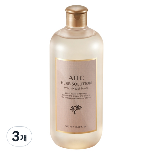 AHC 허브 솔루션 위치 하젤 토너, 500ml, 3개