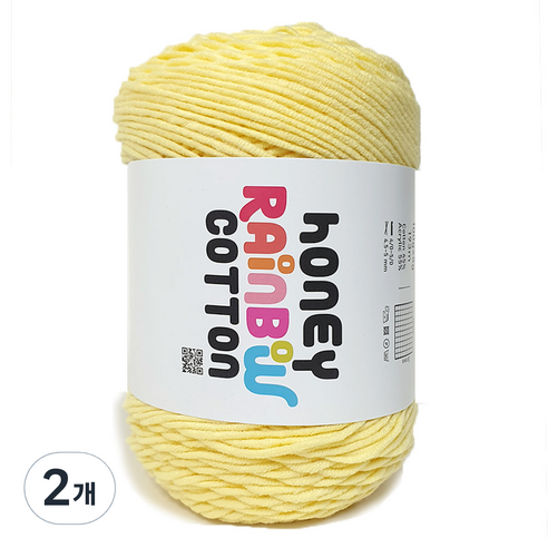 니뜨 허니 레인보우 코튼 뜨개실 100g, 309레몬, 2개