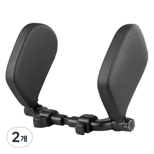 차량용 헤드레스트 머리받침 각도조절 목쿠션, 블랙, 2개
