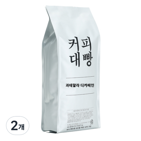 커피대빵 과테말라 디카페인 원두커피, 500g, 2개