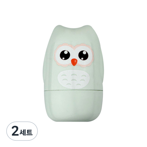 디유라 유아용 캐릭터 손톱깎이 세트 부엉이, 그린, 2세트