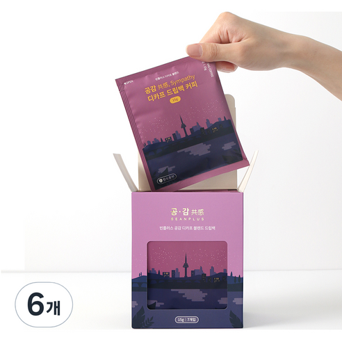 빈플러스 low 디카페인 대용량 디카프 드립백 커피, 15g, 7개입, 6개