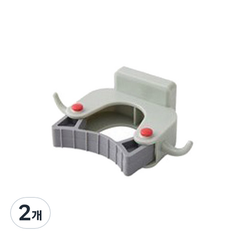 재미월드 보급형 청소도구 거치대, 2개, 그린