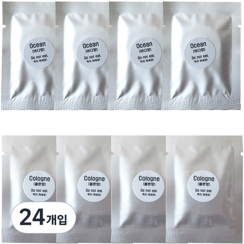 다보니 UFO 향기나는 듀얼 주차 번호판 방향제 리필 오션 4p + 콜론 4p 세트, 24개입, 오션+콜론향