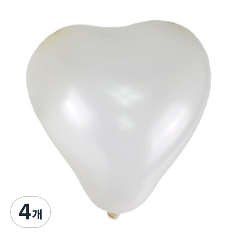 파티쇼 하트모양 풍선 펄 15cm 100p, 화이트, 4개